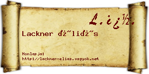 Lackner Éliás névjegykártya